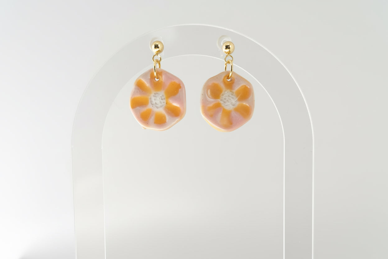 Fleur orangé et rose