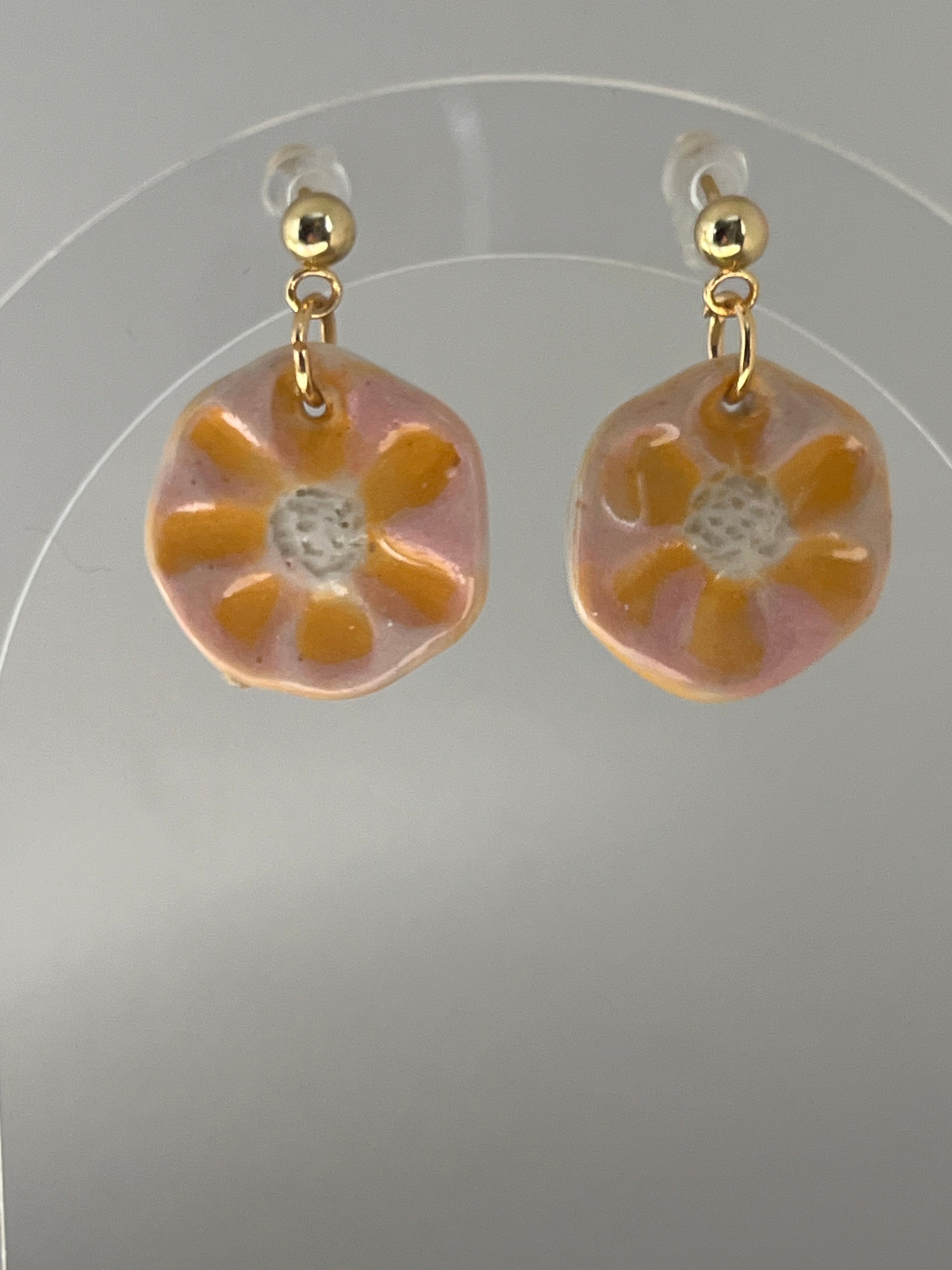 Fleur orangé et rose