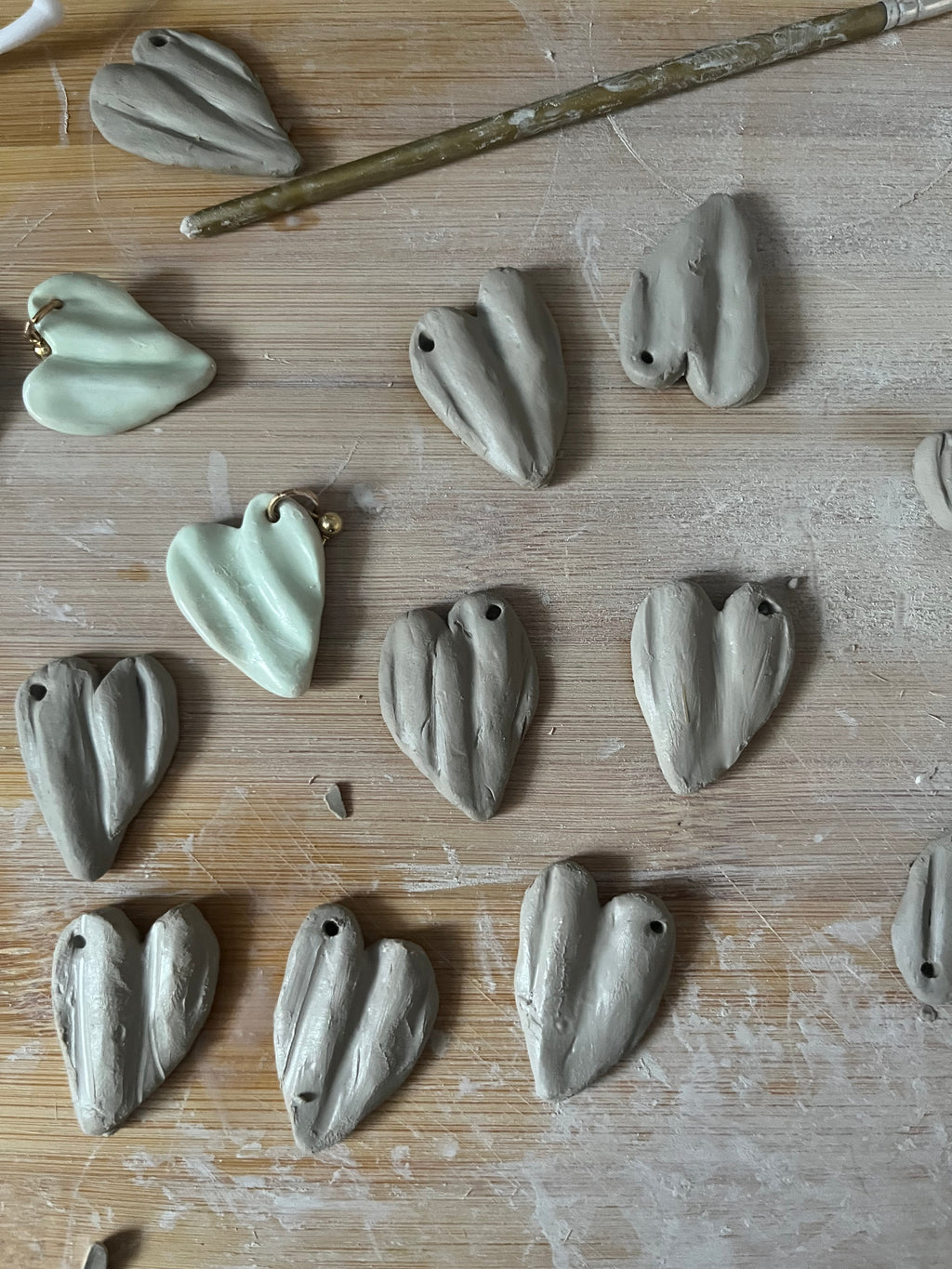 Draped in the shape of a heart.