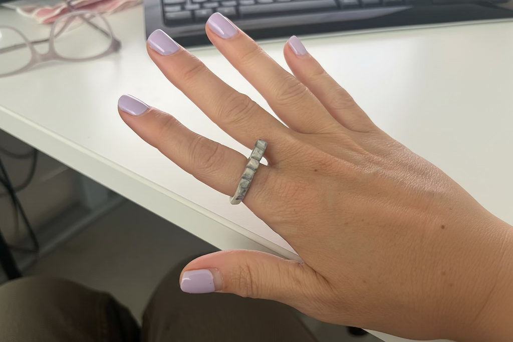 Bague en porcelaine dentelée