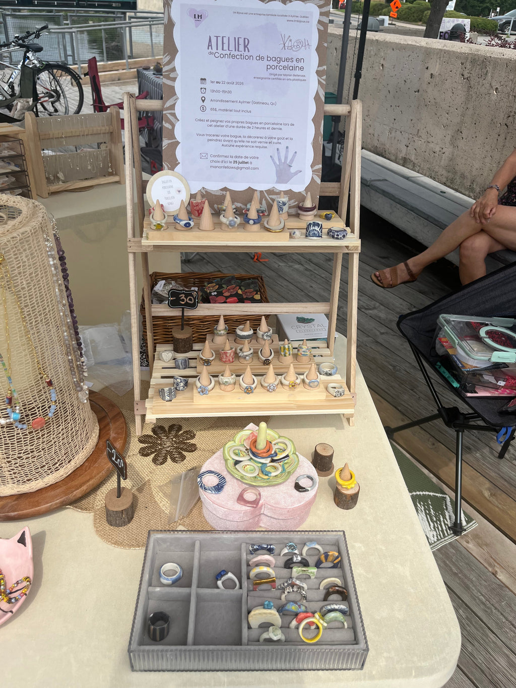 Présentoir de bagues en porcelaine LM bijoux