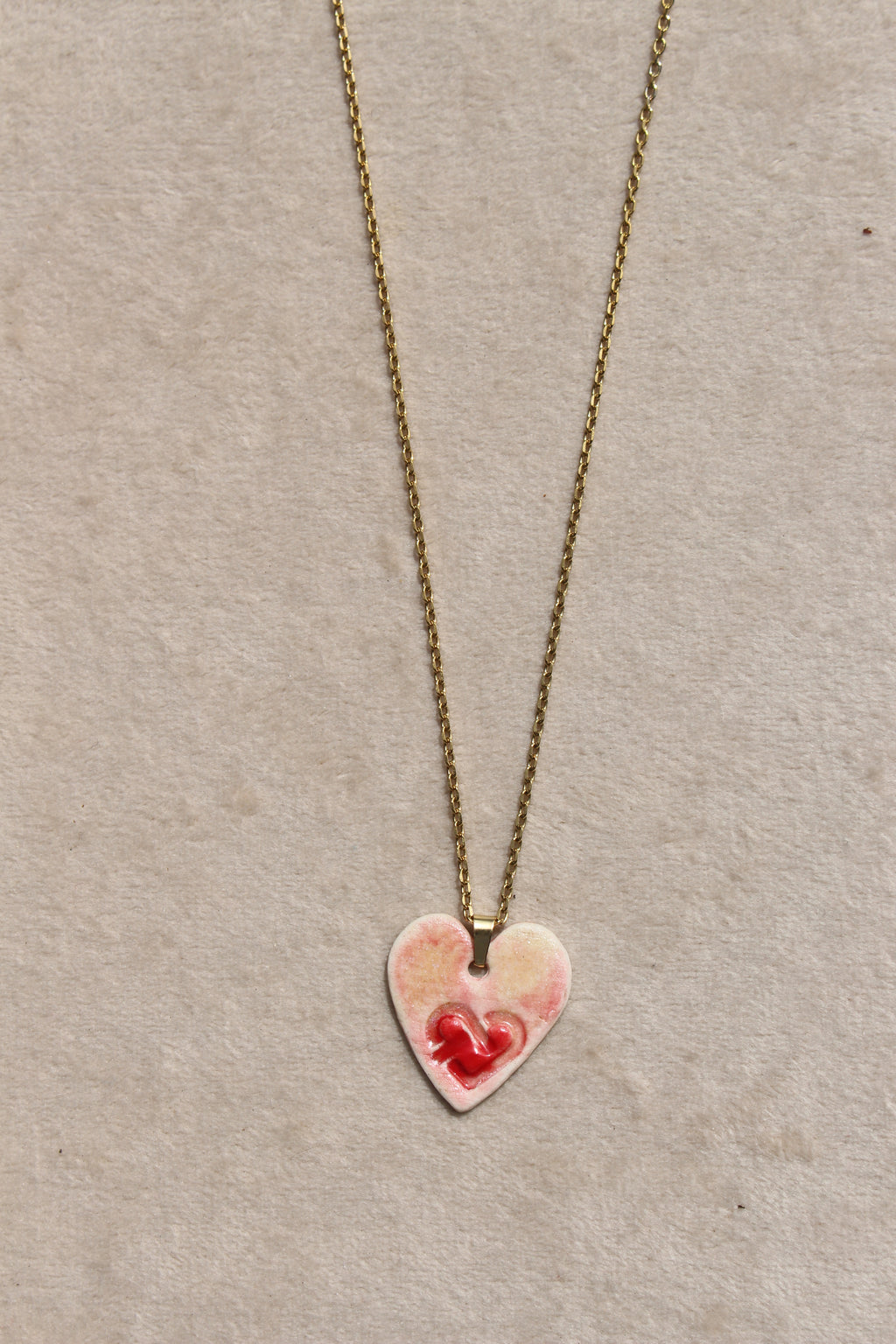 Pendentif Amour à l’Infini Porcelaine Rouge