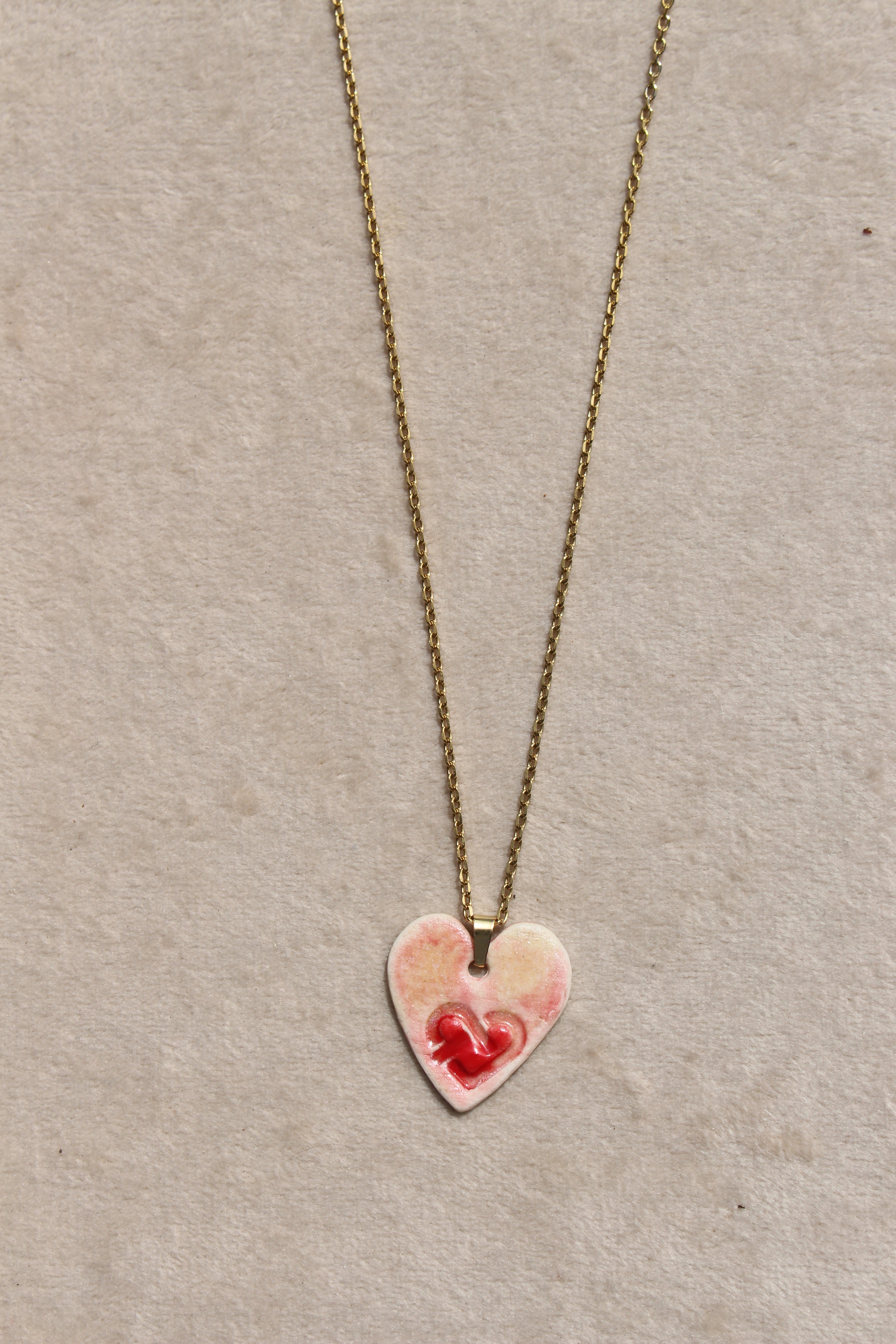 Pendentif Amour à l’Infini Porcelaine Rouge